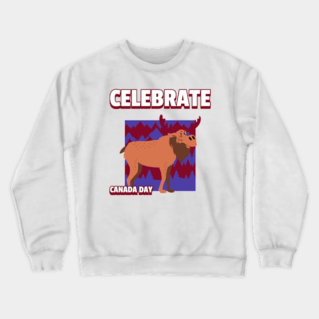 Canada Day Moose Crewneck Sweatshirt by Tip Top Tee's